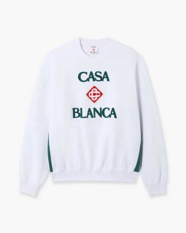 Casablanca Diamond Logo felpa bianca girocollo