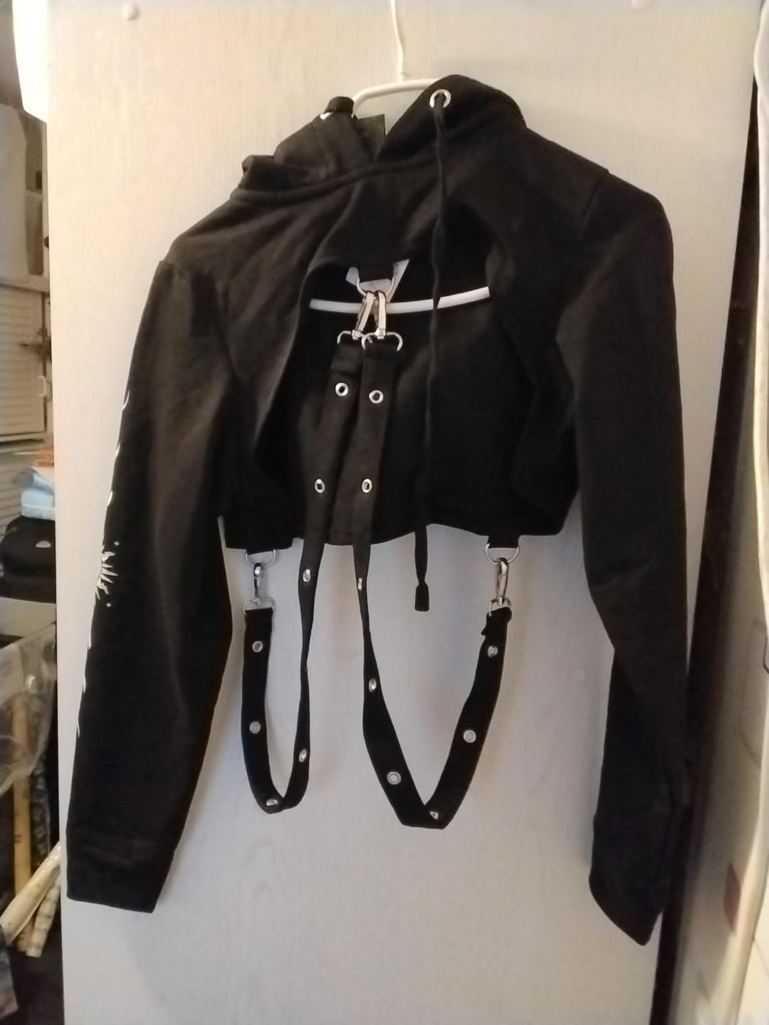 Gothicana by EMP Crop Hoodie felpa donna nero taglia L