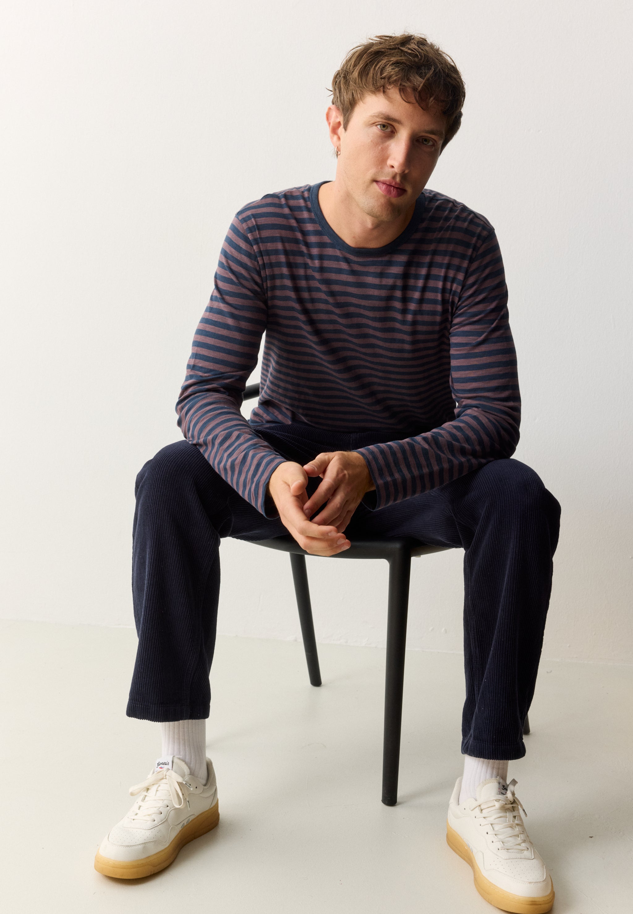 Recolution Maca Stripes maglia manica lunga uva righe