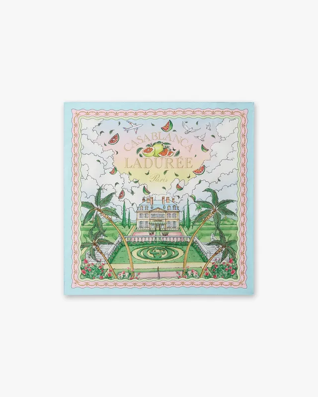 Casablanca Ladurée foulard seta multicolore 49cm