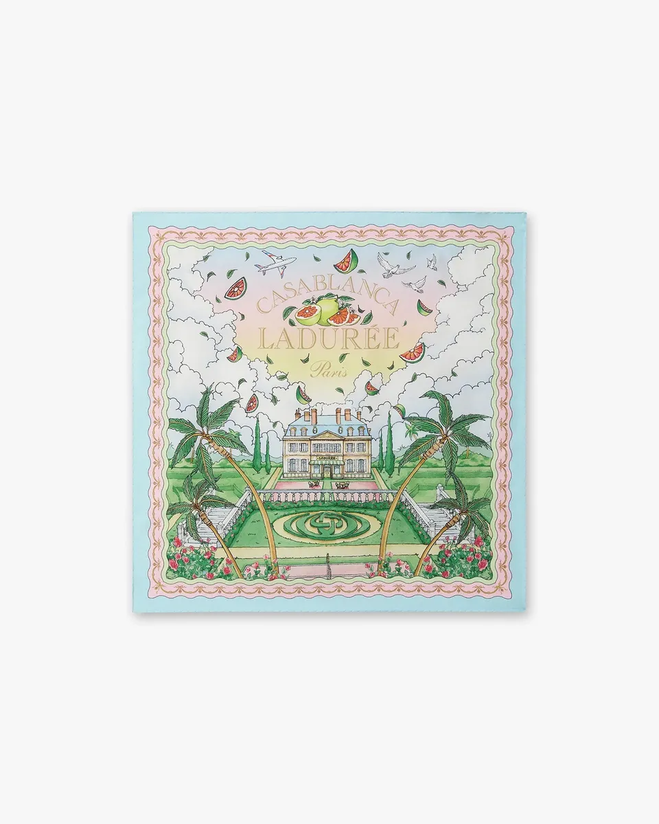 Casablanca Ladurée foulard seta multicolore 49cm