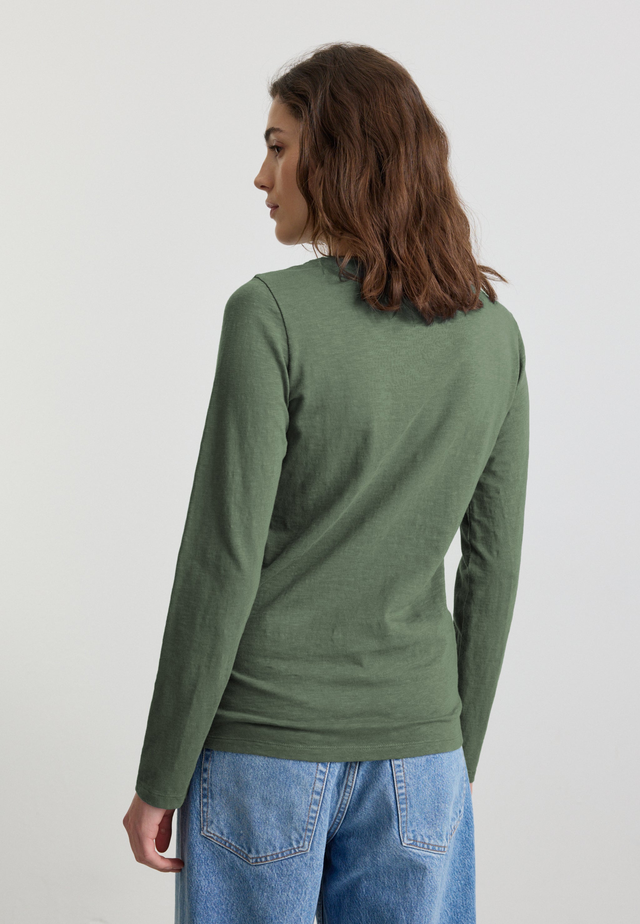 Recolution Iris maglia manica lunga kaki cotone bio