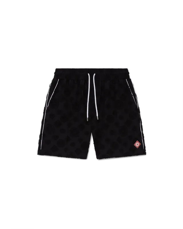 Casablanca Monogram Shorts pantaloncini neri spugna