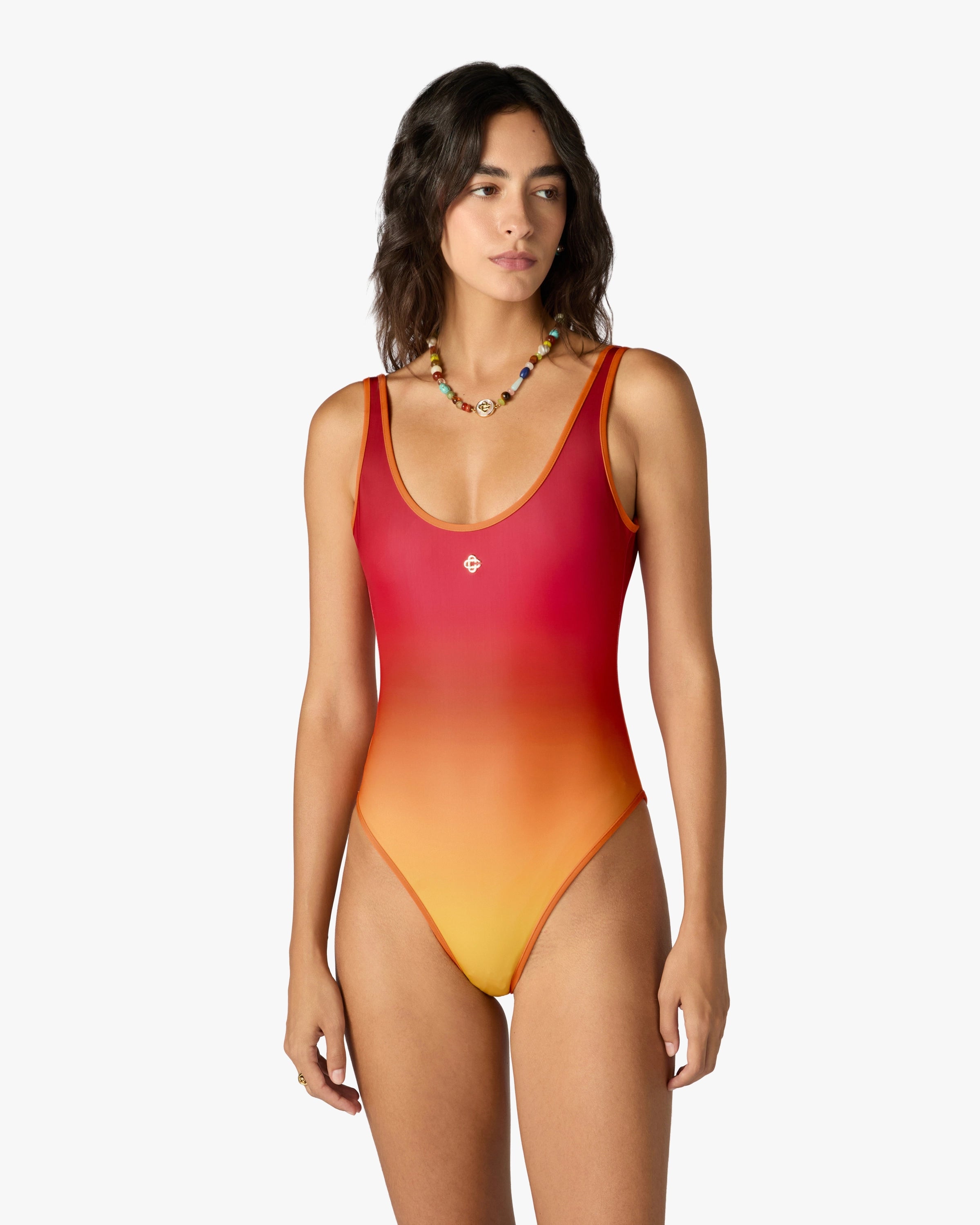 Casablanca Gradient costume intero rosso arancione