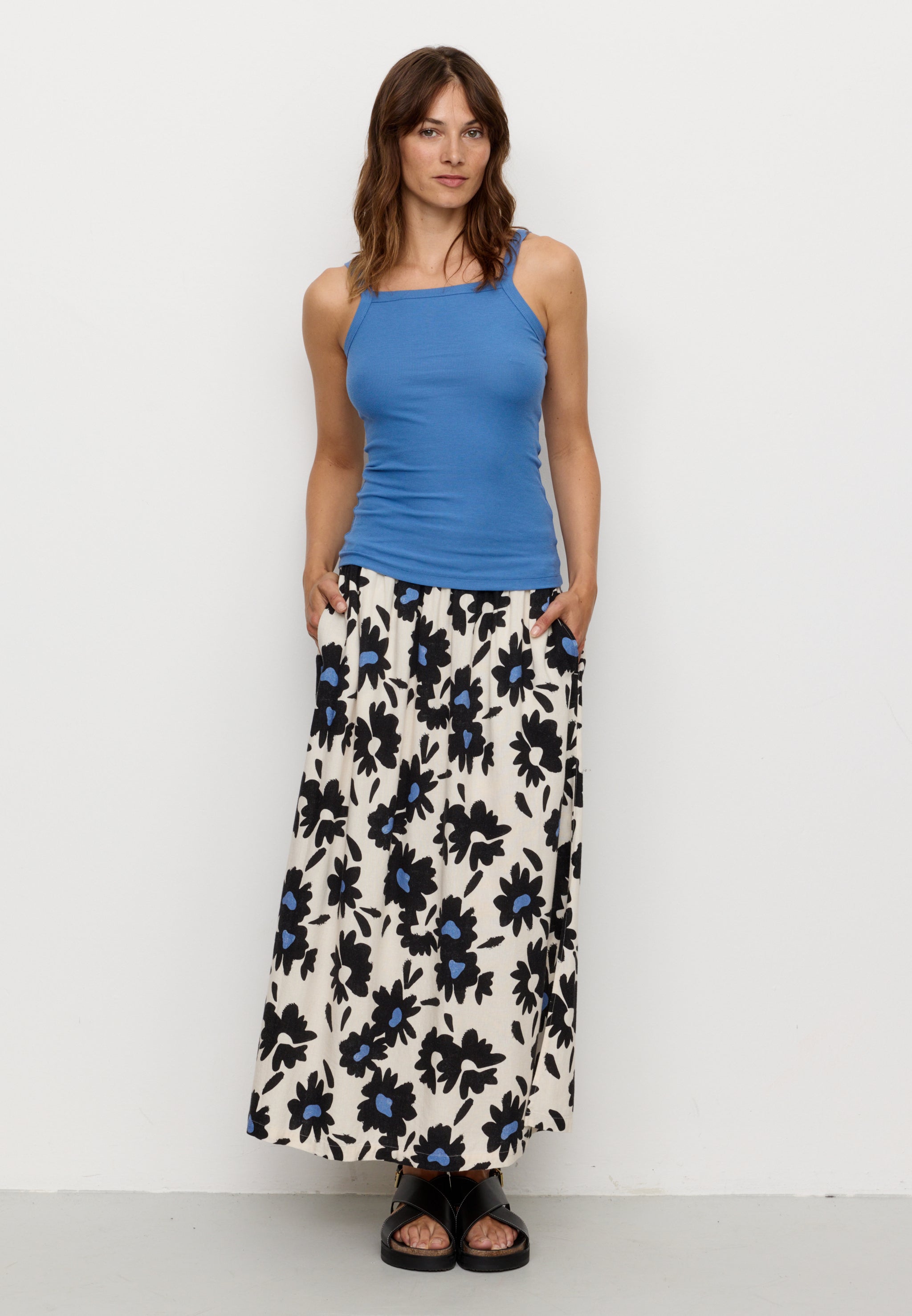 Recolution Daisy top donna blu elettrico cotone bio