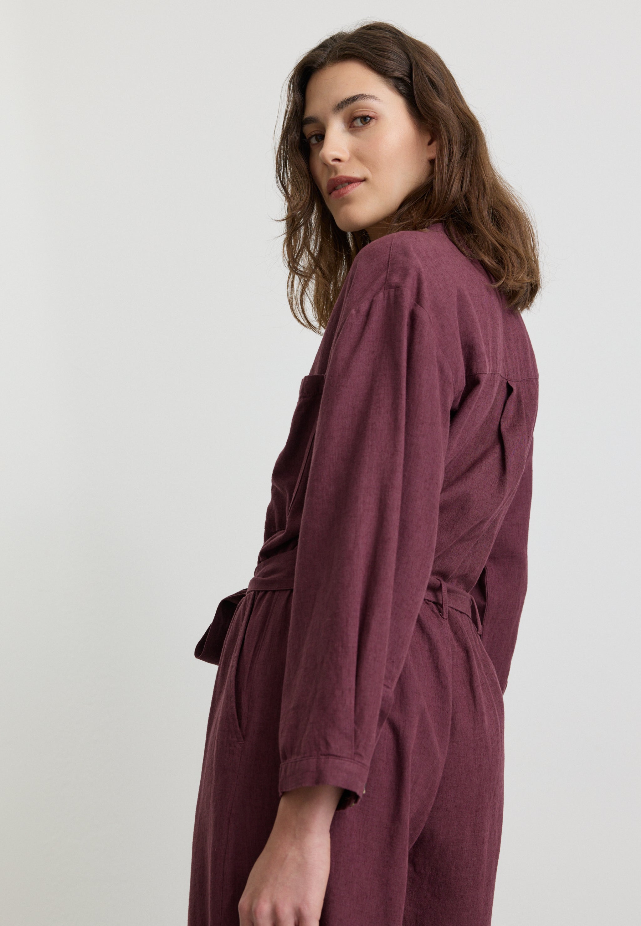 Recolution Filaree tuta dark plum in lino viscosa