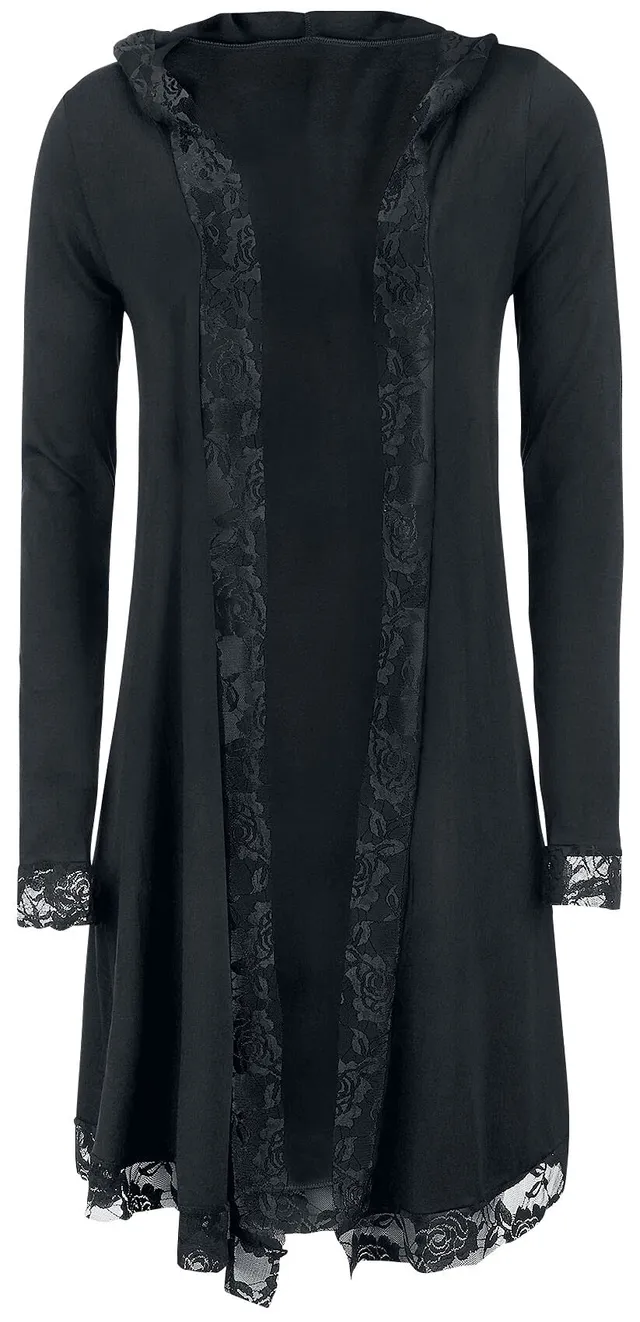 Gothicana by EMP cardigan lungo nero pizzo M
