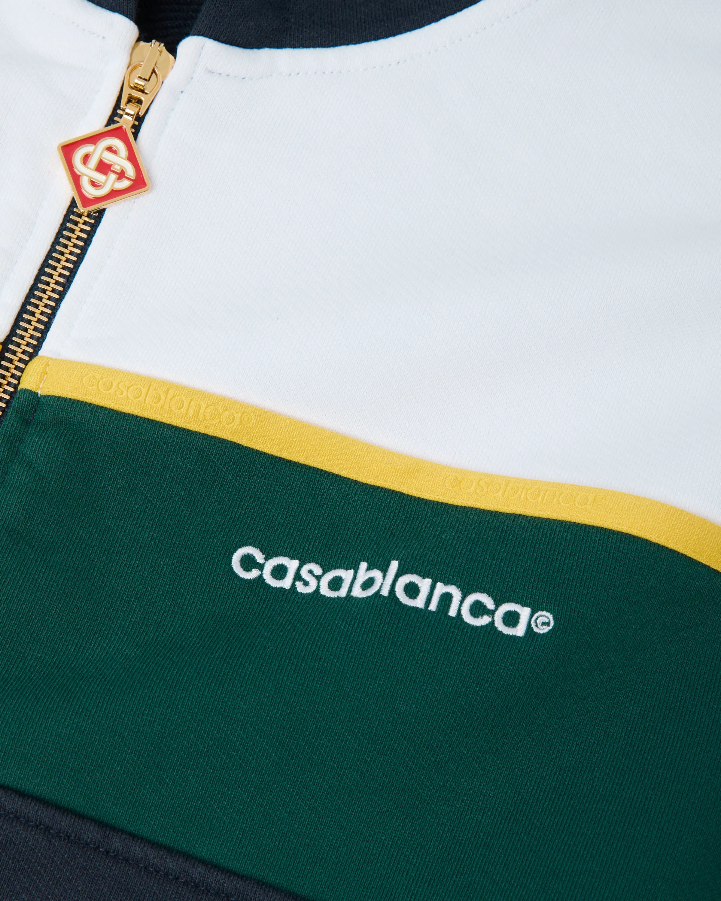 Casablanca Felpa con Zip Blu Verde Cotone Uomo