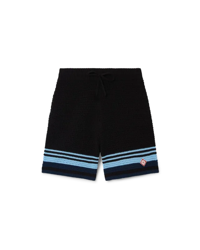Casablanca Tennis shorts crochet nero cotone