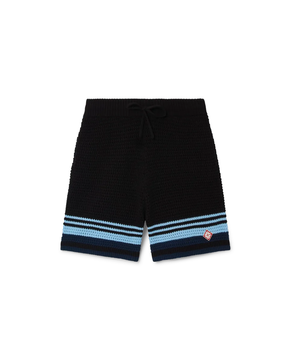 Casablanca Tennis shorts crochet nero cotone