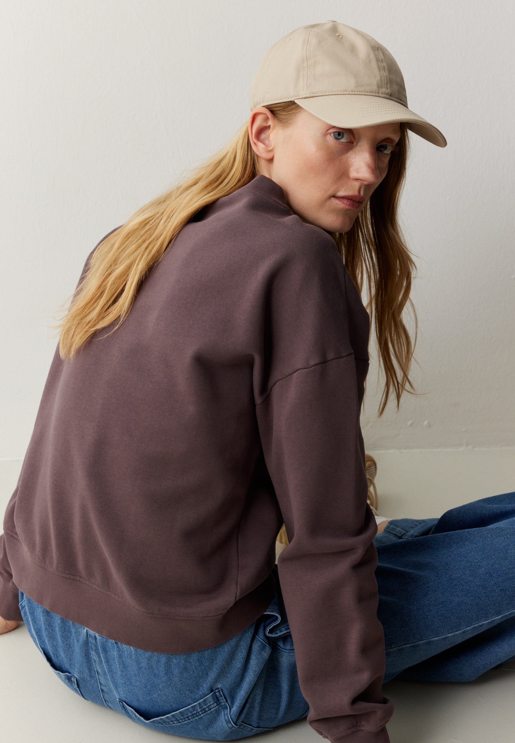 Recolution NERINE felpa dark grape cotone bio loose fit