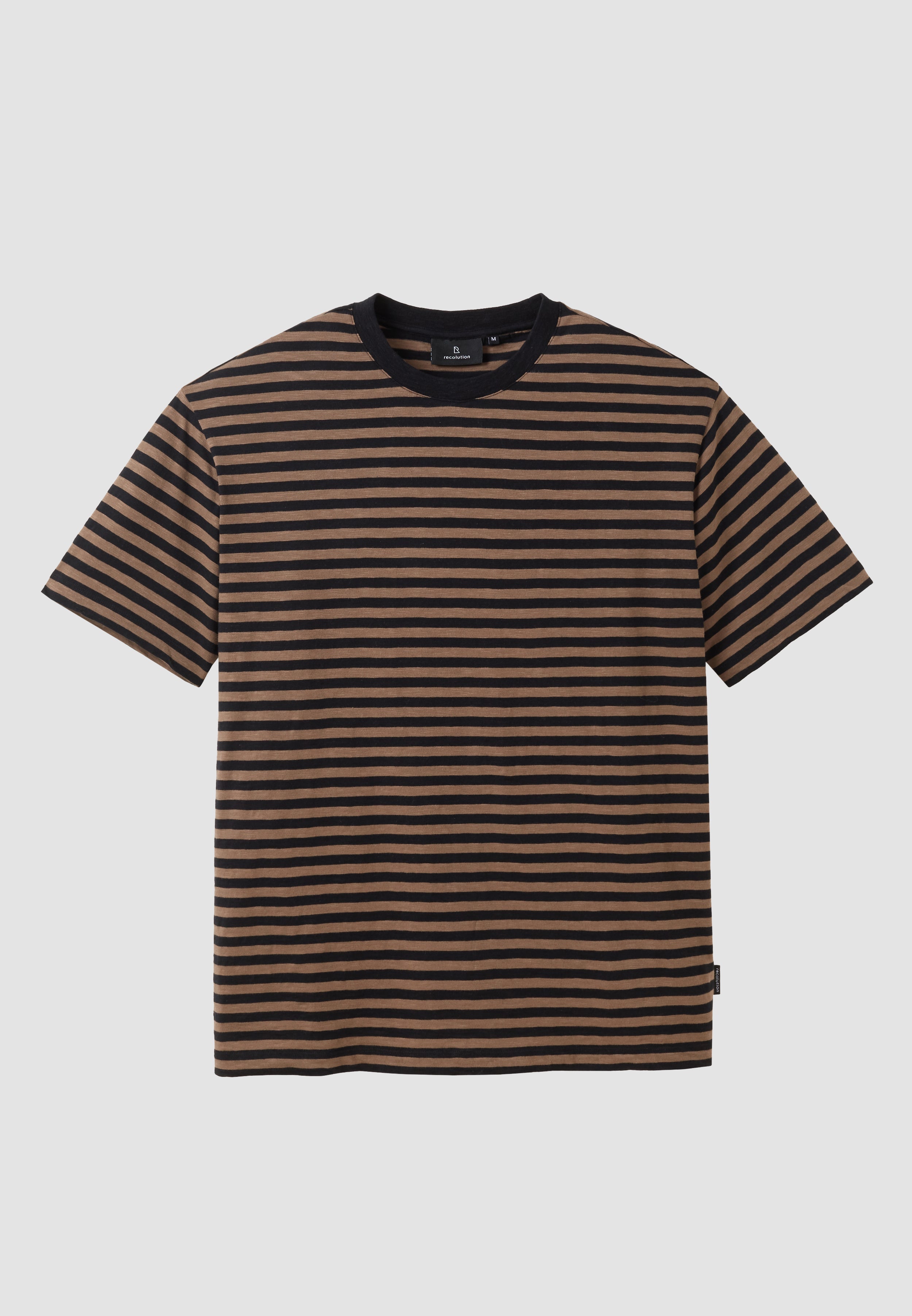 Recolution Delonix Stripes t-shirt marrone cotone bio