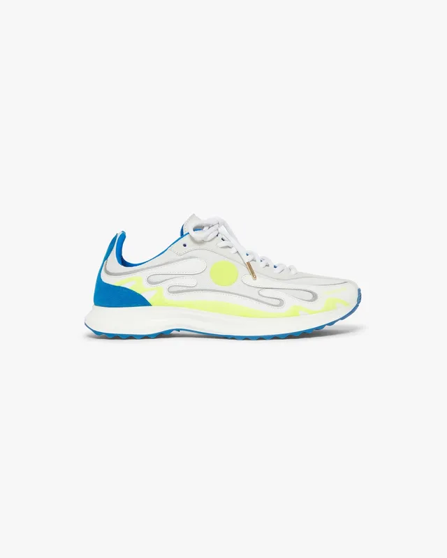 Casablanca Stade sneakers uomo blu lime tessuto
