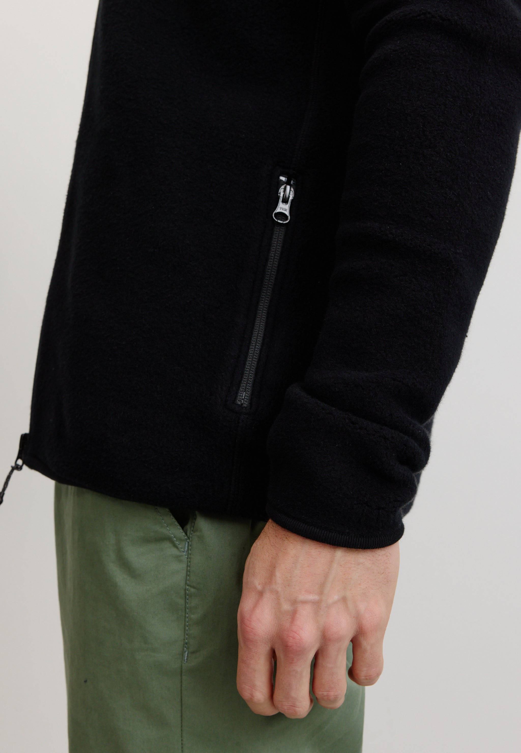 Recolution Buxus felpa zip uomo nera cotone bio