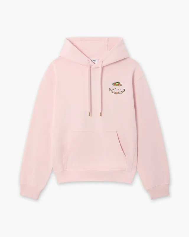 Casablanca Ladurée Felpa con Cappuccio Rosa Ricamata