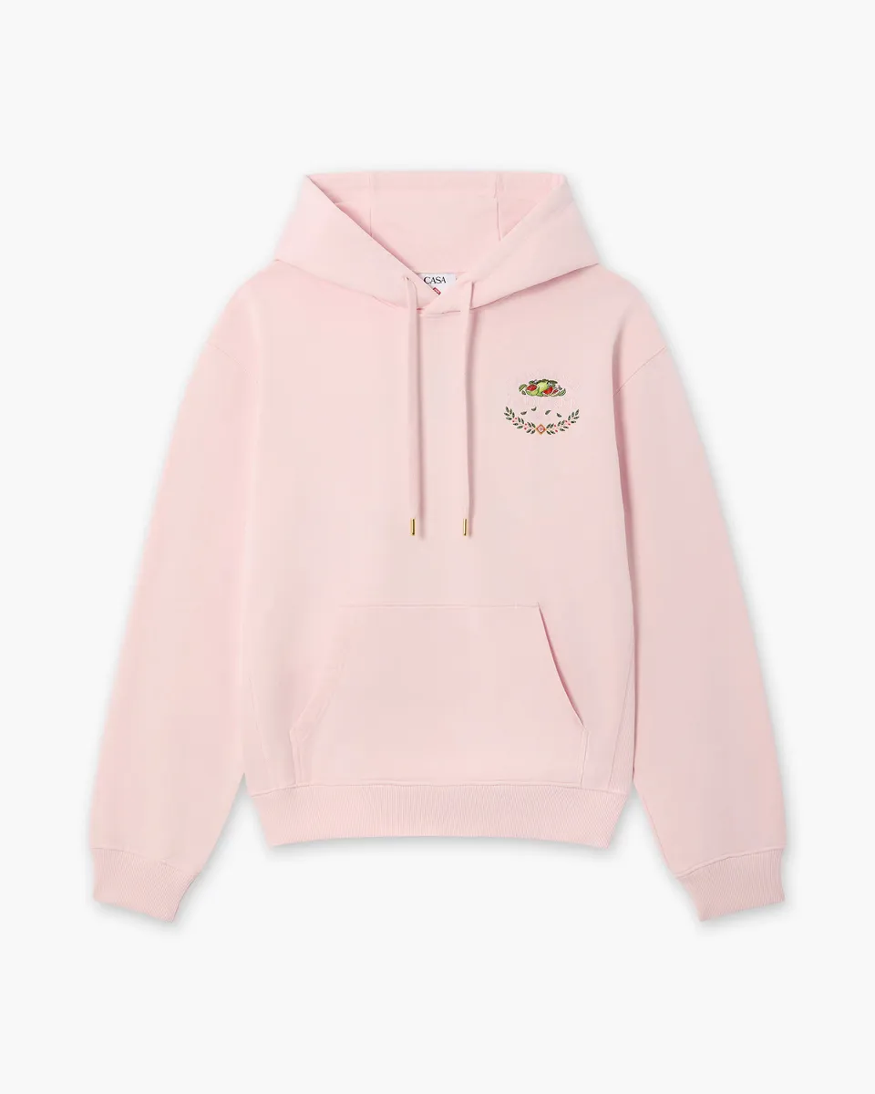 Casablanca Ladurée Felpa con Cappuccio Rosa Ricamata