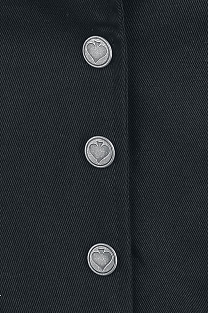 Gothicana by EMP gilet nero donna collo revers L