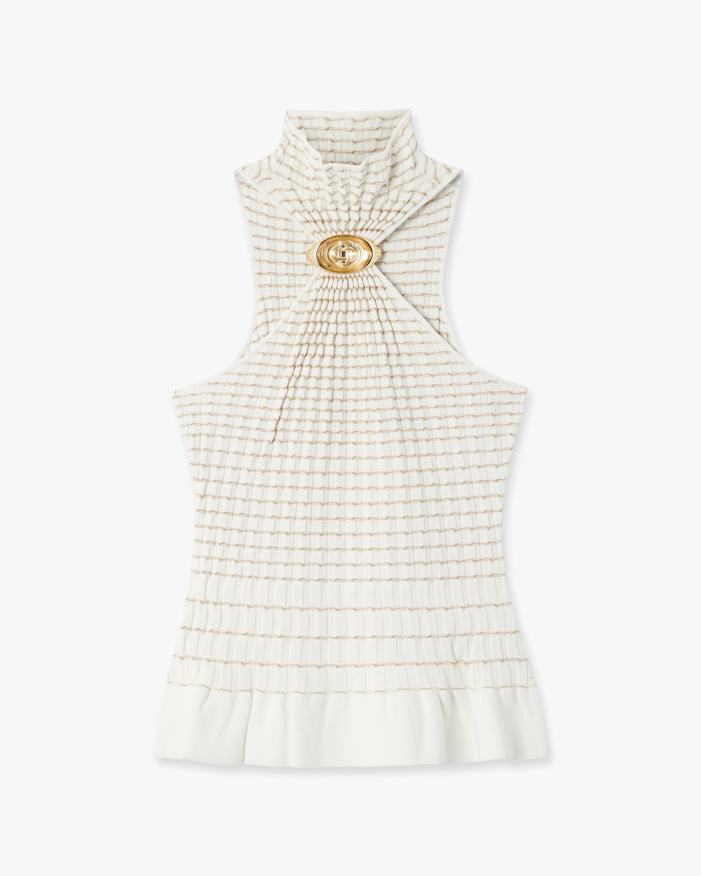 Casablanca Pleated Mosaic top donna bianco plissettato