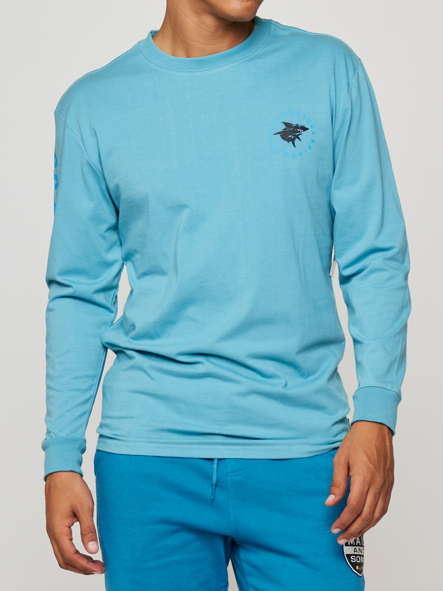 Maui & Sons Twister maglia maniche lunghe blu cotone