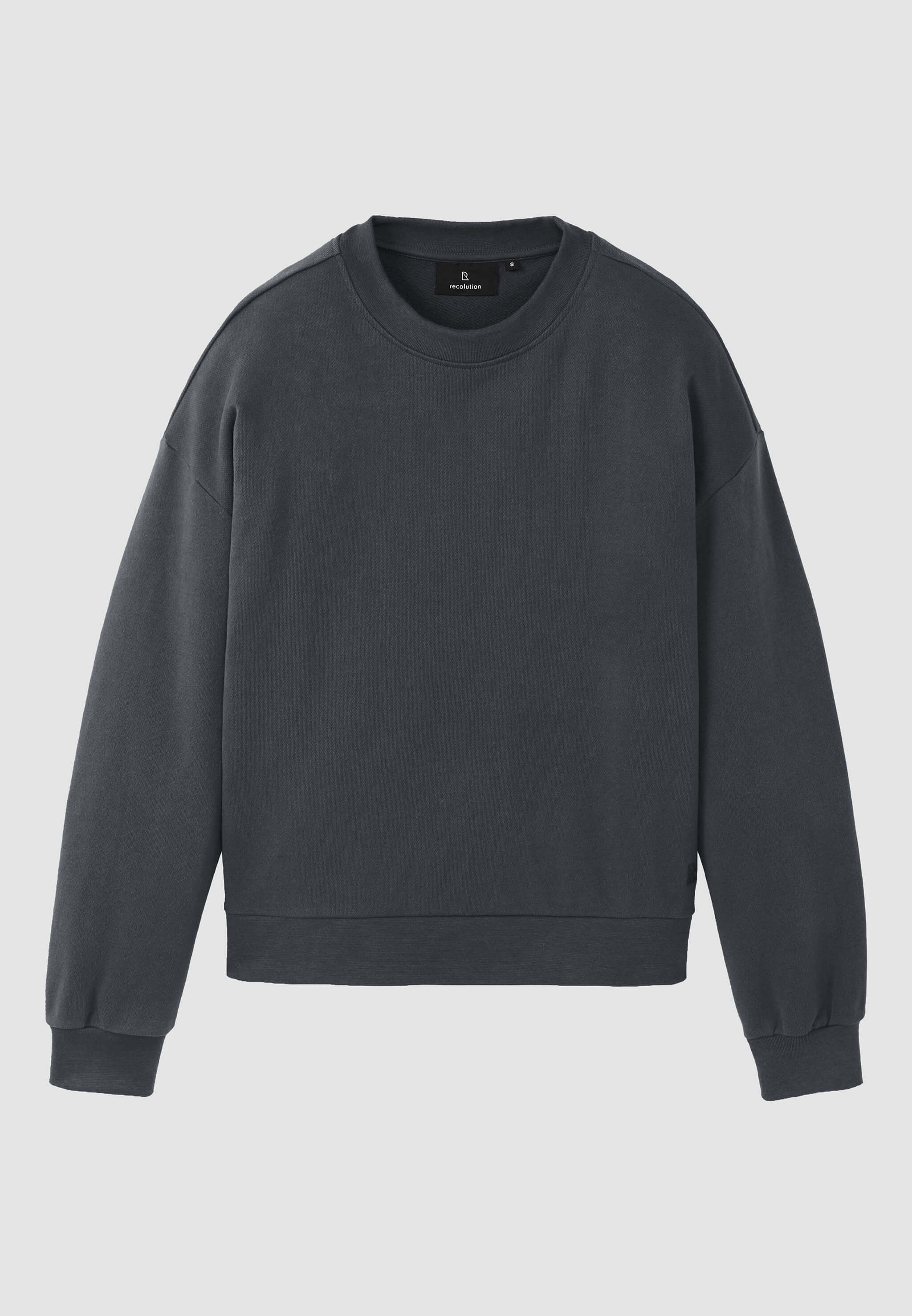 Recolution NERINE felpa dark grey cotone bio loose fit
