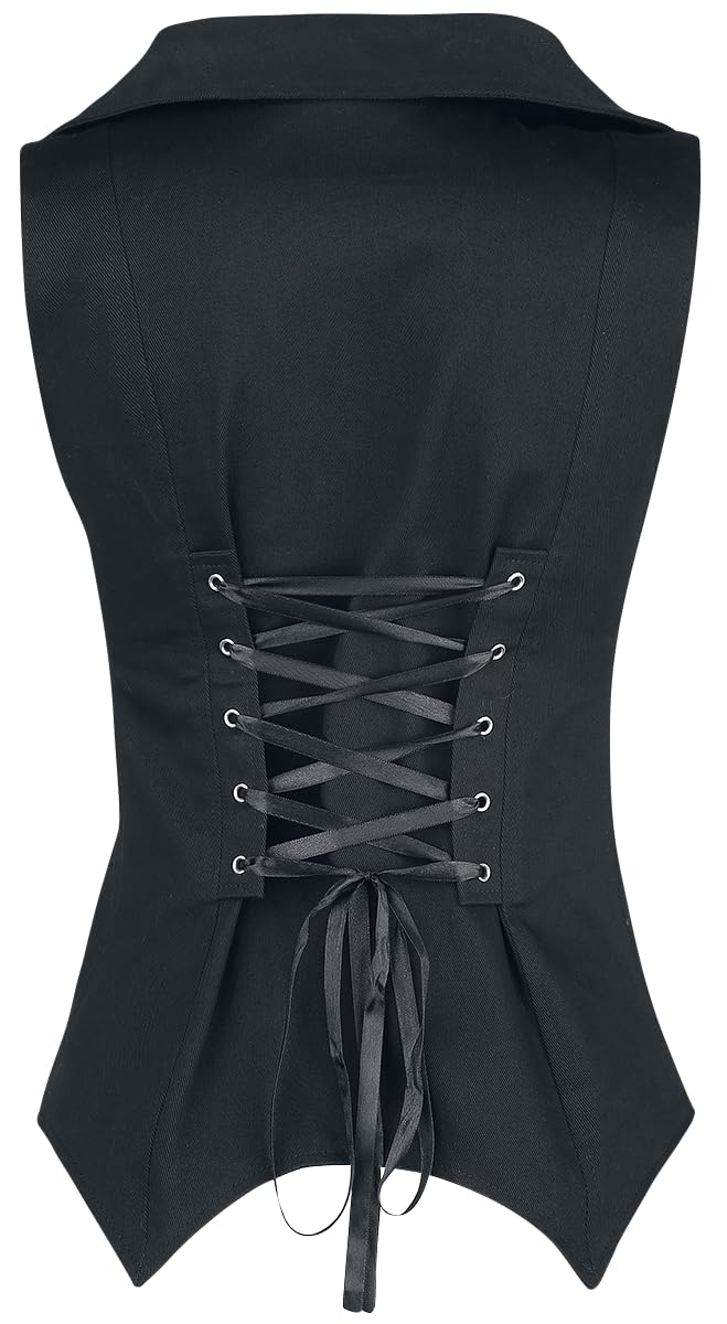 Gothicana by EMP gilet nero donna collo revers L