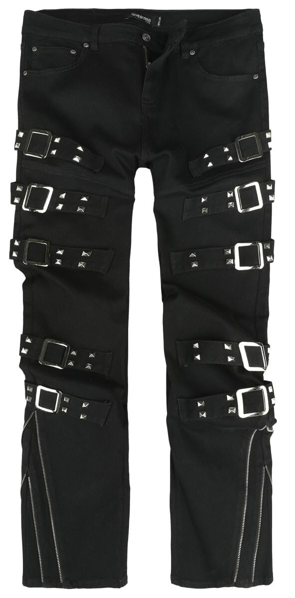 Gothicana by EMP pantaloni neri 33W/34L borchie