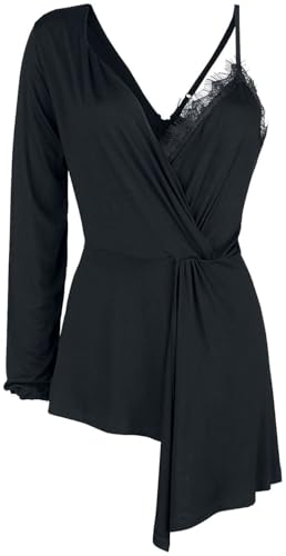 Gothicana by EMP top nero asimmetrico cotone