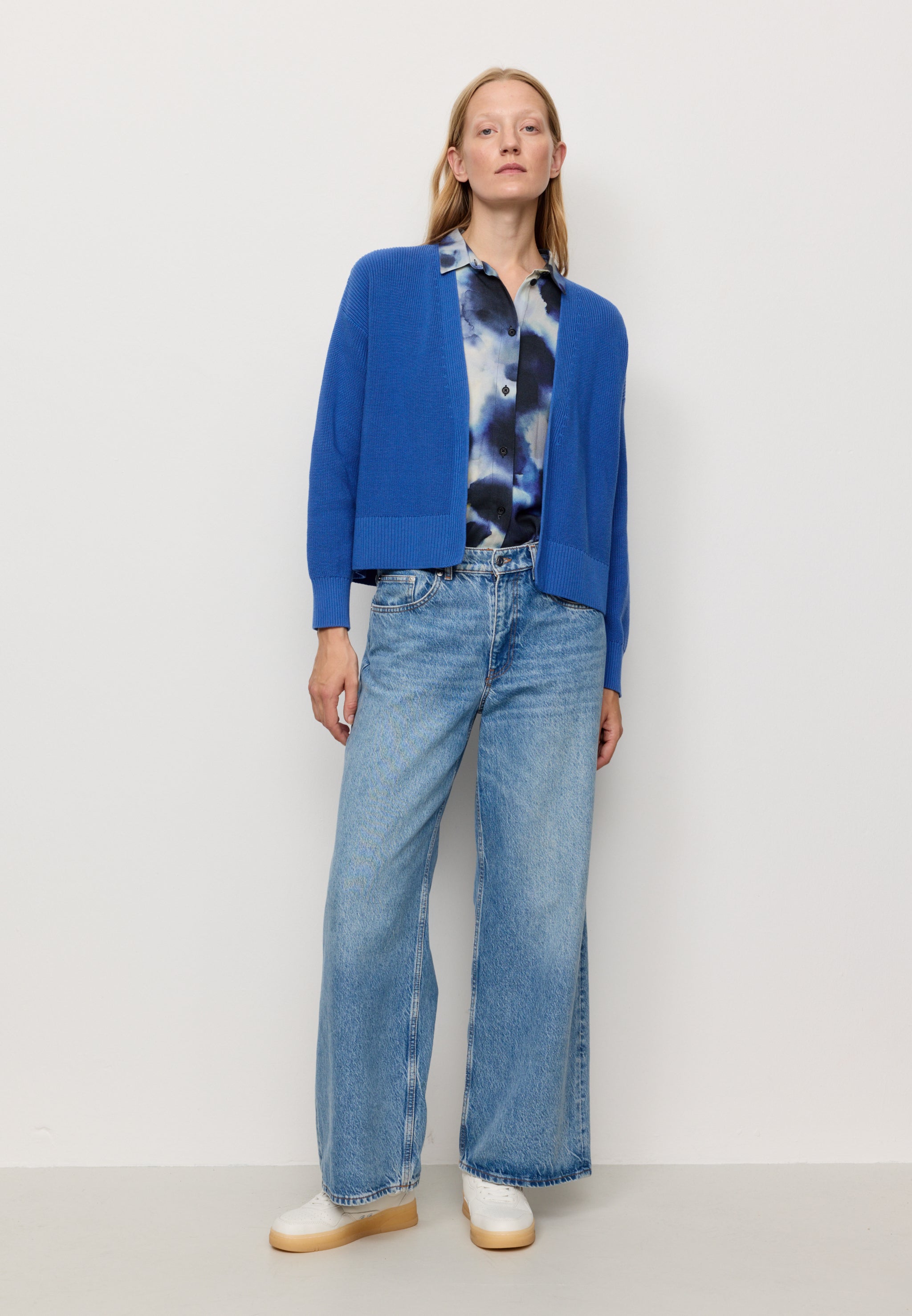 Recolution Moringa cardigan cotone bio blu elettrico