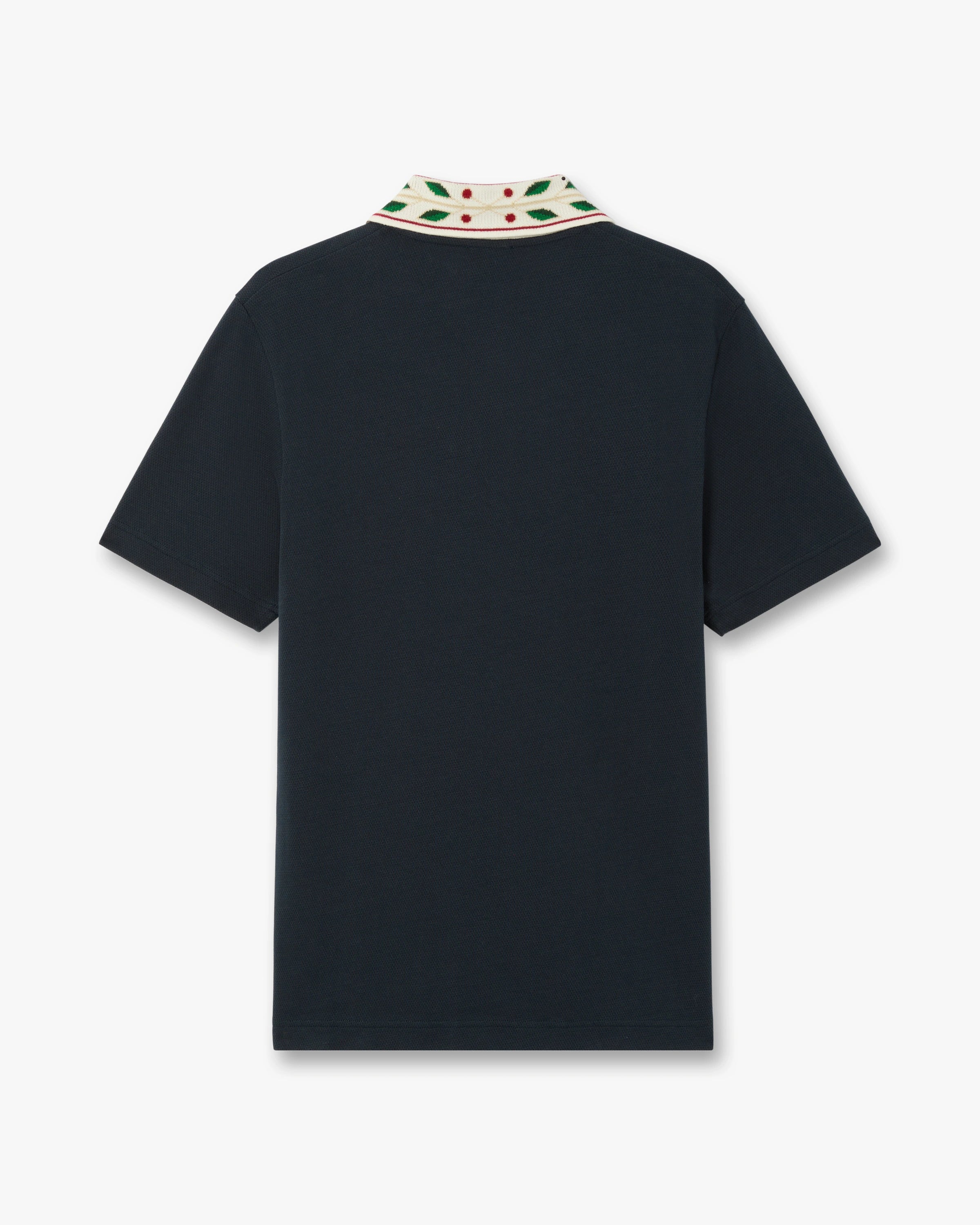 Casablanca Laurel polo piqué navy cotone bio uomo