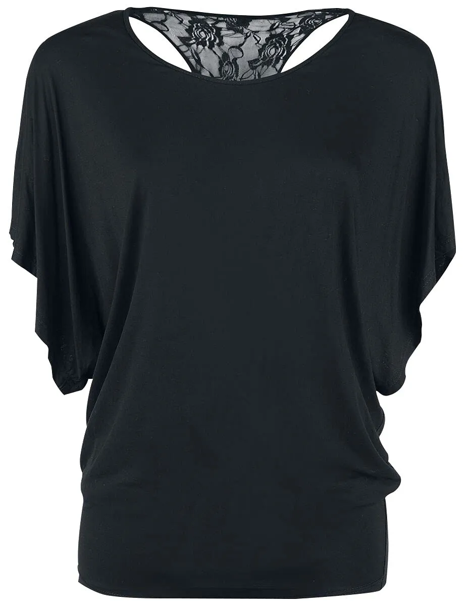 Gothicana by EMP t-shirt nera pizzo cotone