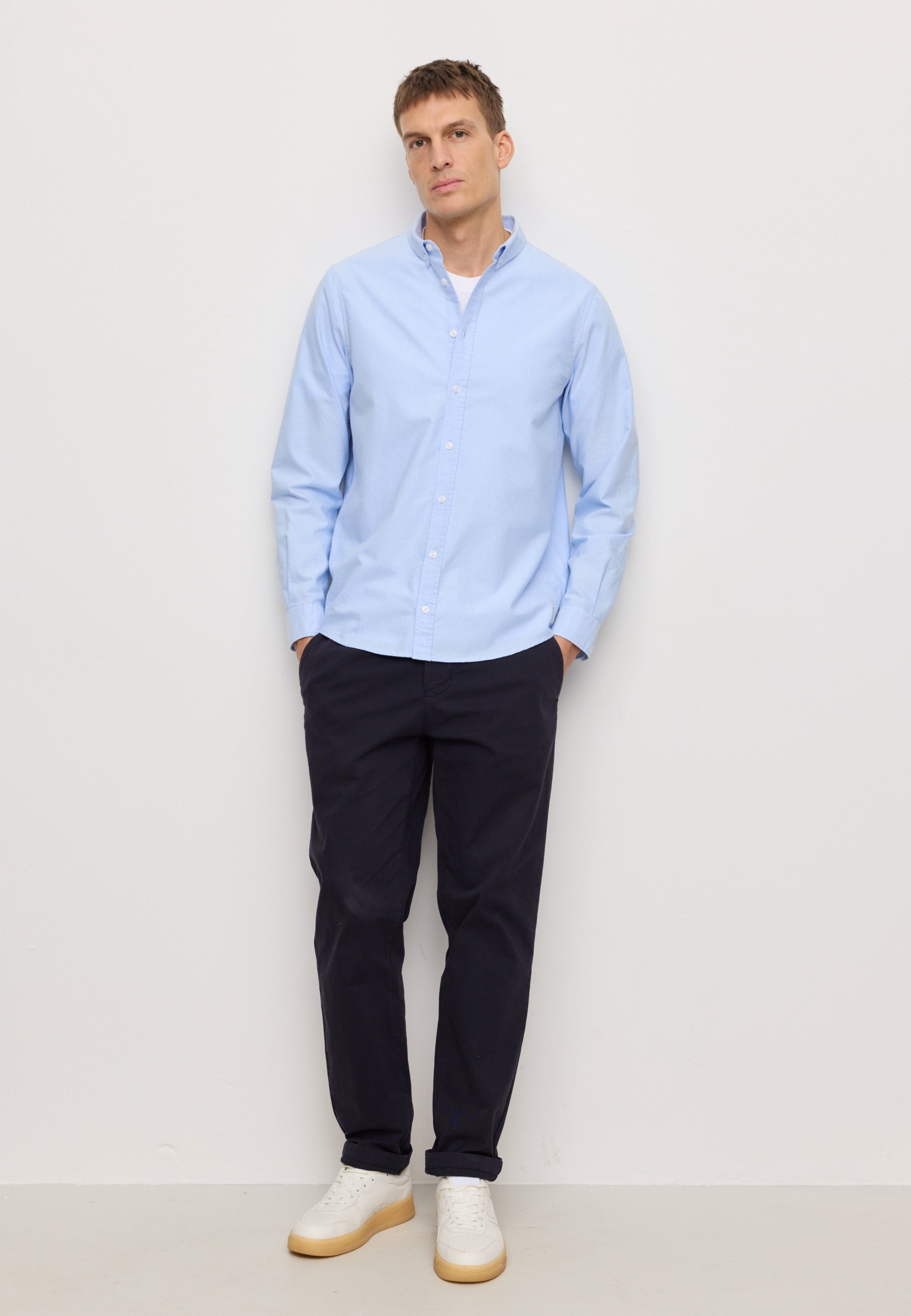 Recolution Spruce camicia uomo blu cotone bio
