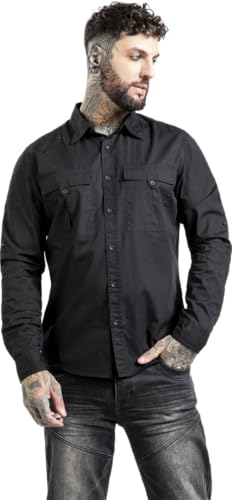 Gothicana by EMP camicia nera taglia L maniche lunghe