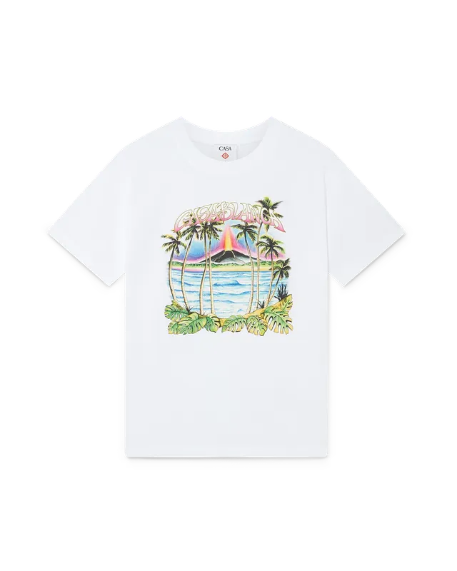 Casablanca Volcano t-shirt bianca manica corta