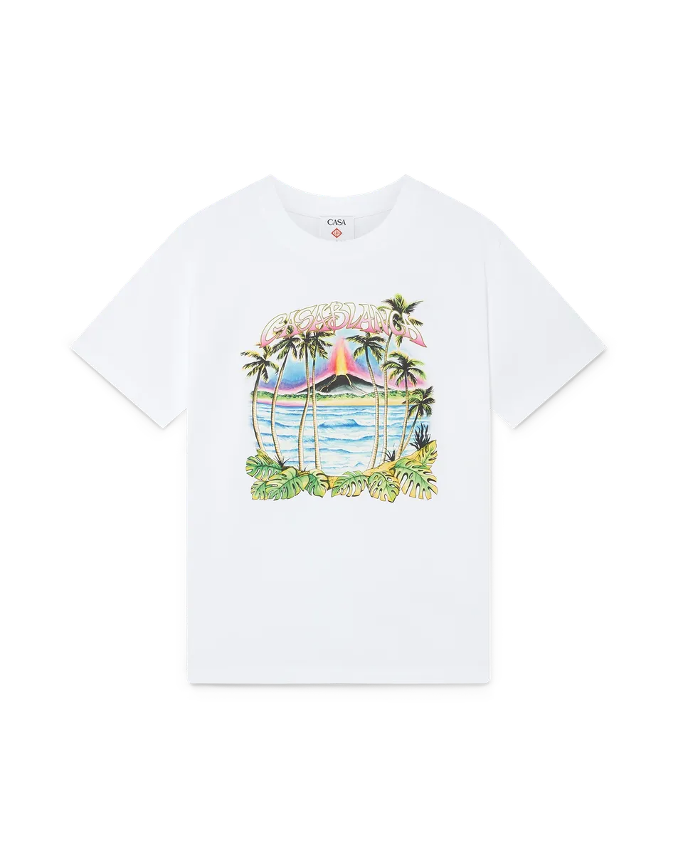 Casablanca Volcano t-shirt bianca manica corta