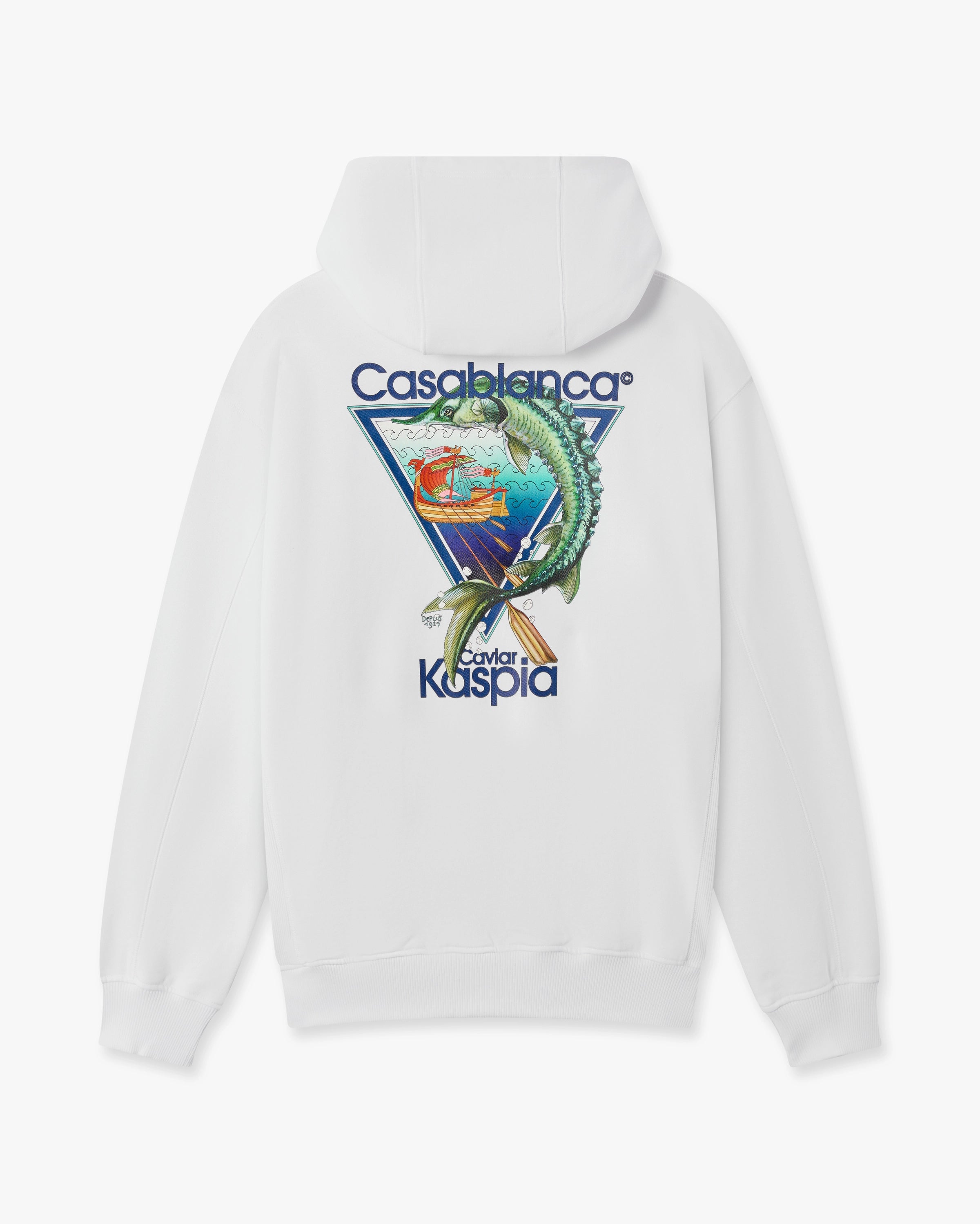 Casablanca Casa Kaspia New York Club Icon felpa bianca cappuccio