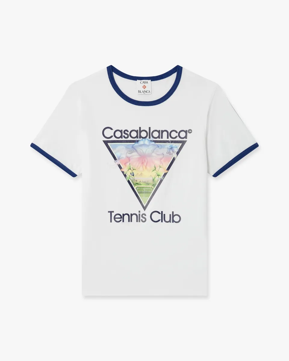 Casablanca Tennis Club Icon t-shirt cotone bianca