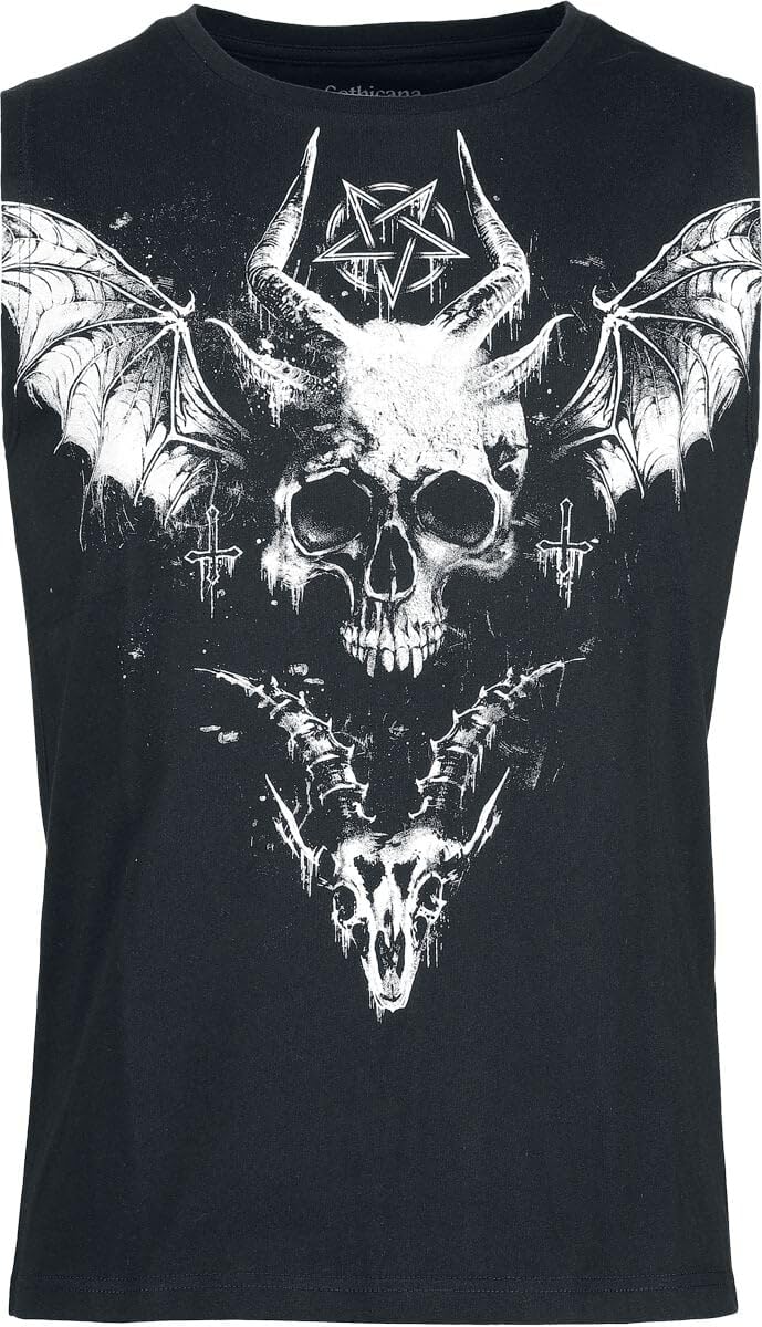 Gothicana by EMP canottiera uomo nera teschio