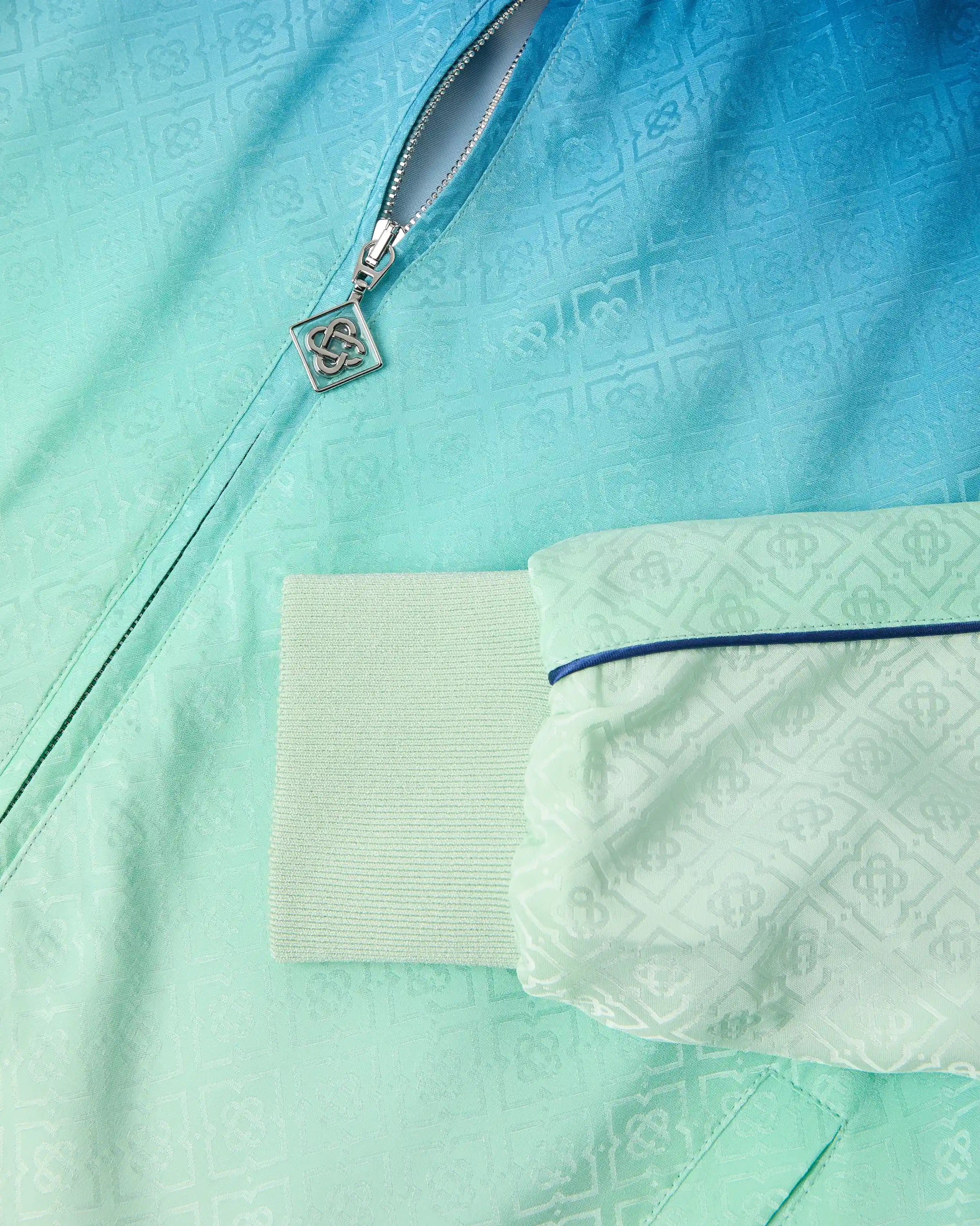 Casablanca Monogram giacca tuta blu verde jacquard