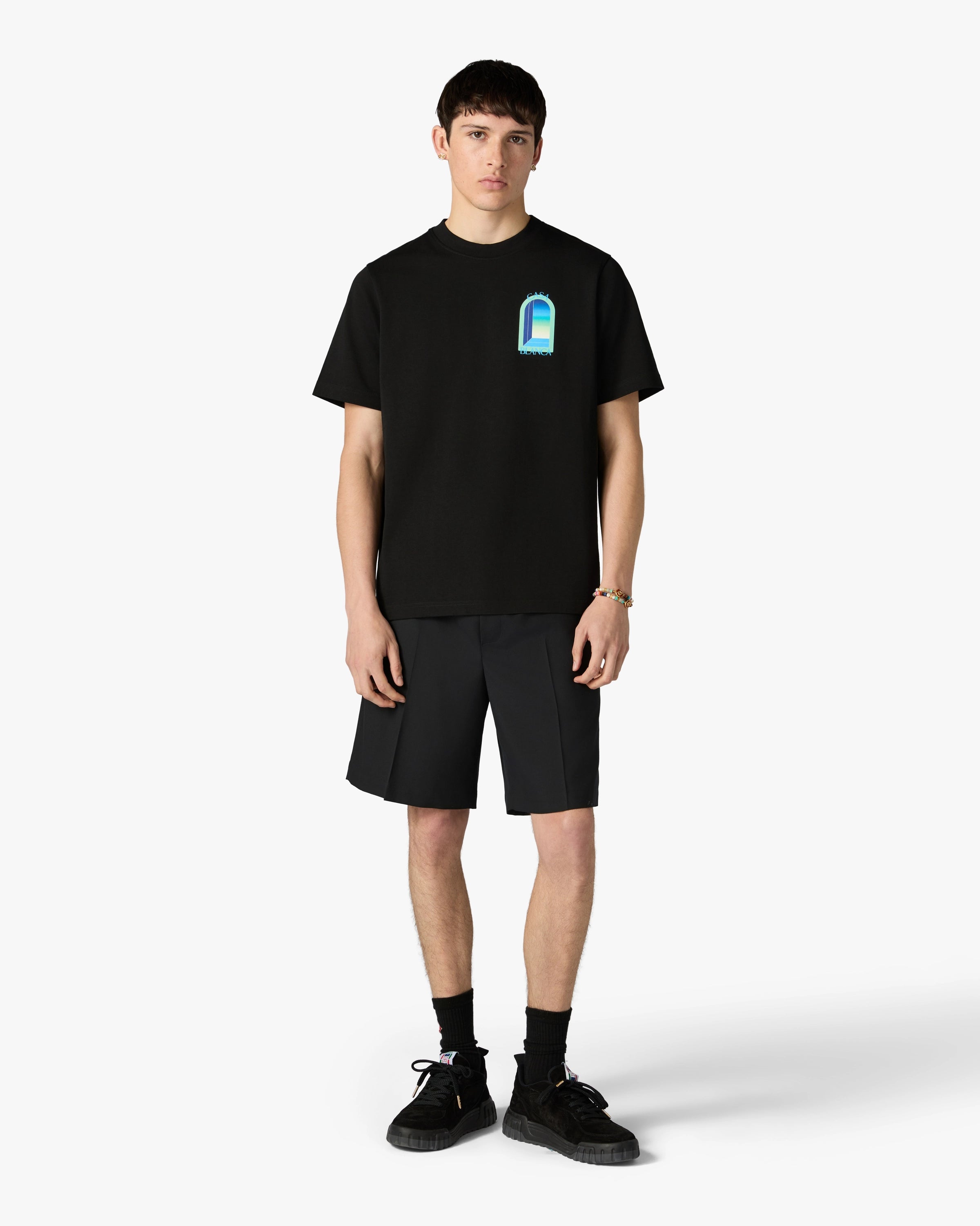 Casablanca L'Arche t-shirt nera cotone bio