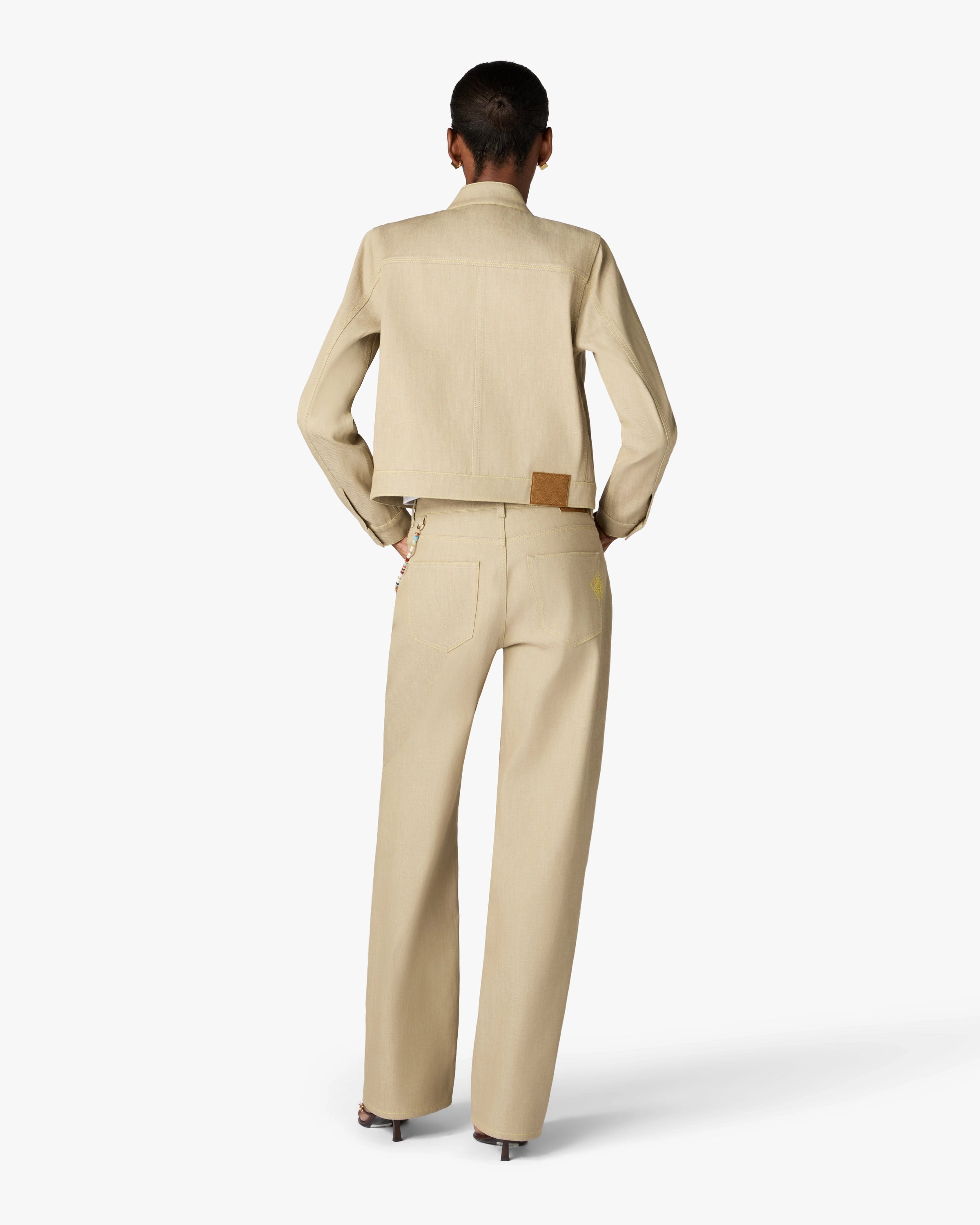 Casablanca Beige Desert Canvas giacca denim beige cotone