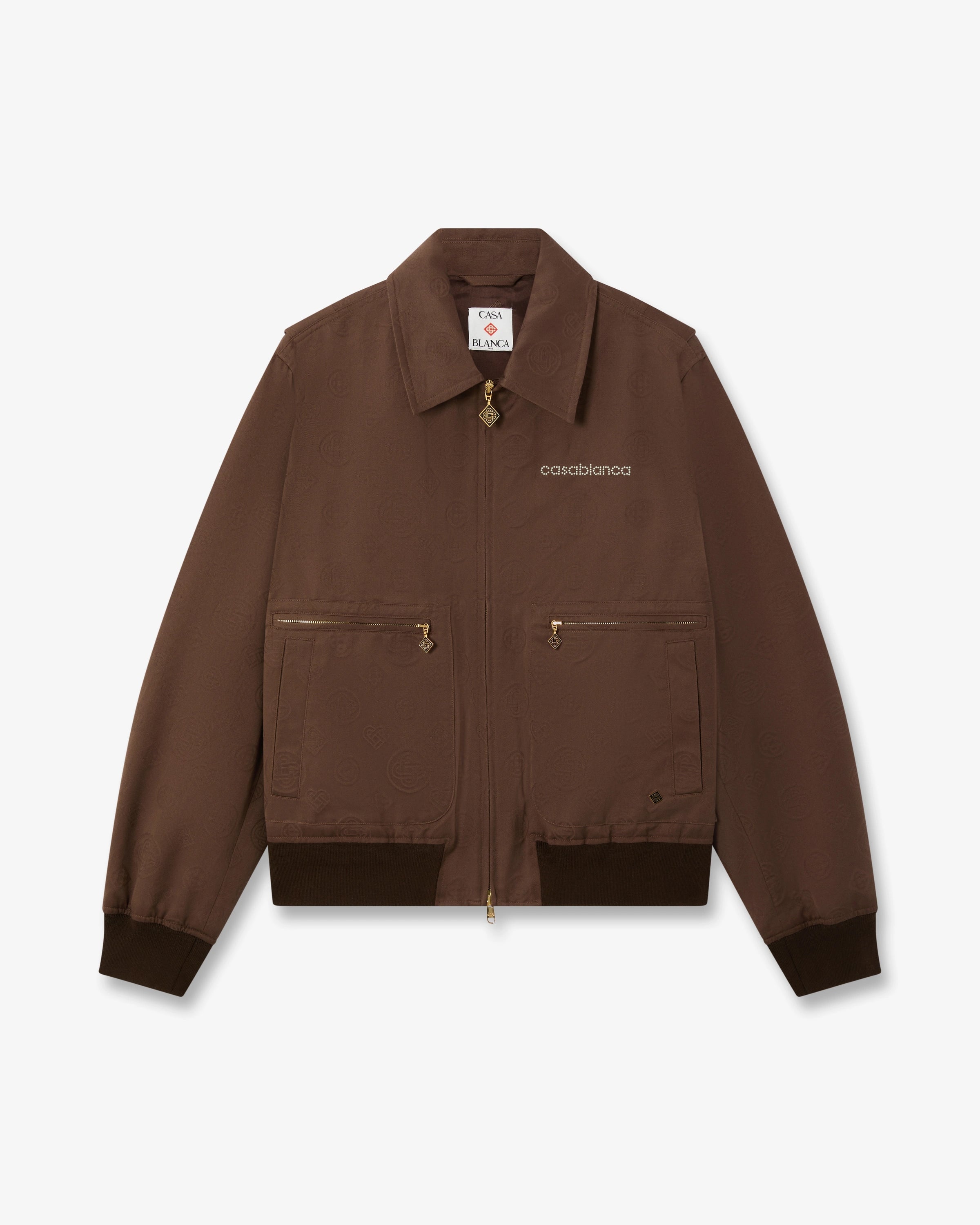 Casablanca Monogram blouson marrone cotone zip