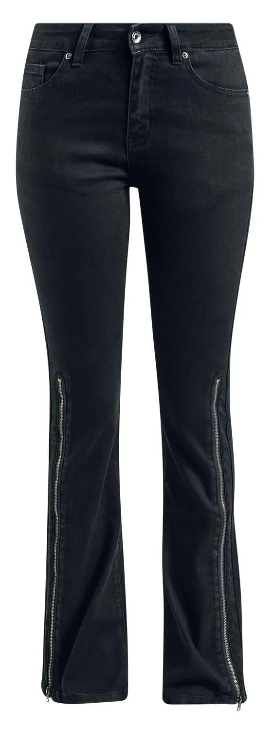 Gothicana by EMP Jeans Boot Cut donna neri 5 tasche