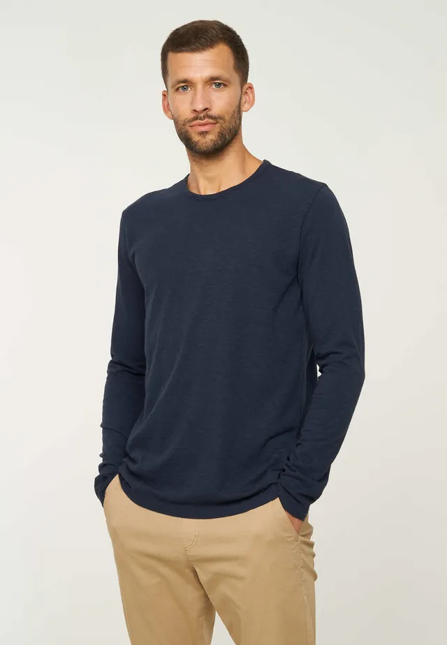 Recolution MACA maglia maniche lunghe blu navy cotone bio