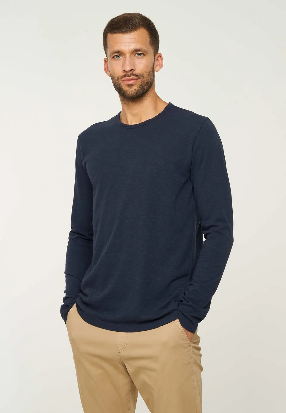 Recolution MACA maglia maniche lunghe blu navy cotone bio