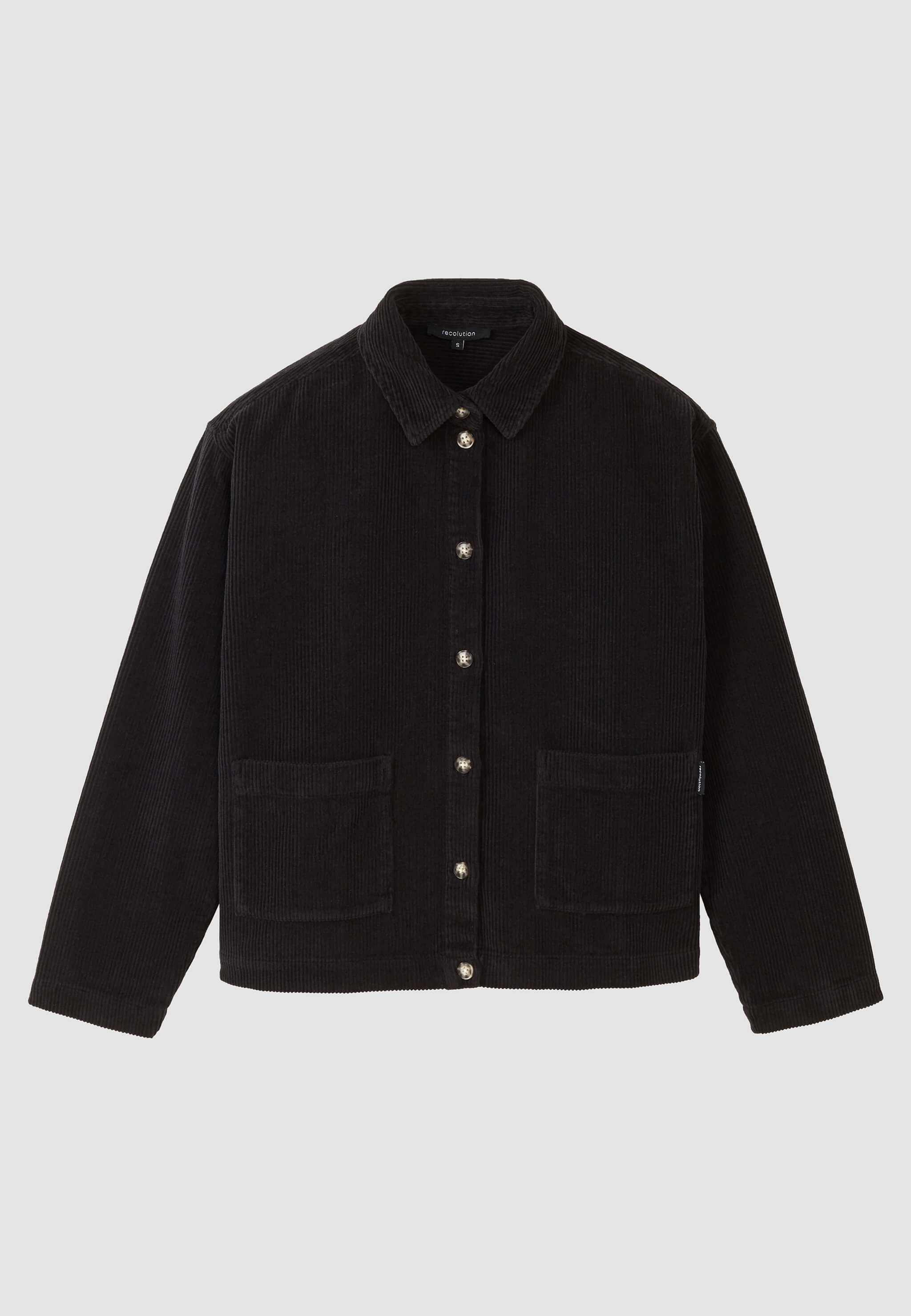 Recolution Rhodea overshirt nera black cotone effetto cord