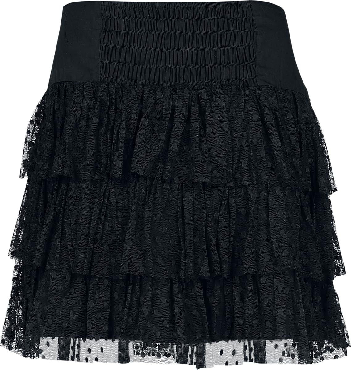 Gothicana by EMP Gonna Corta Nera Rete con Allacciatura