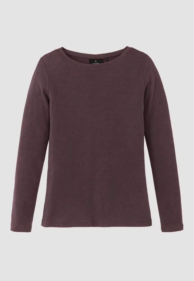 Recolution Iris maglia manica lunga viola scuro cotone bio