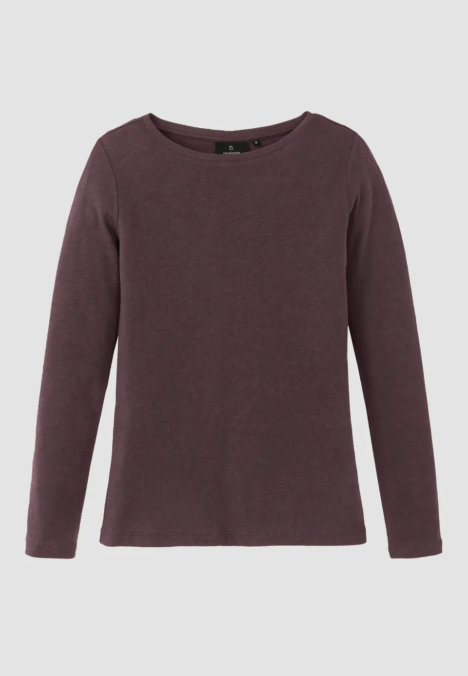Recolution Iris maglia manica lunga viola scuro cotone bio