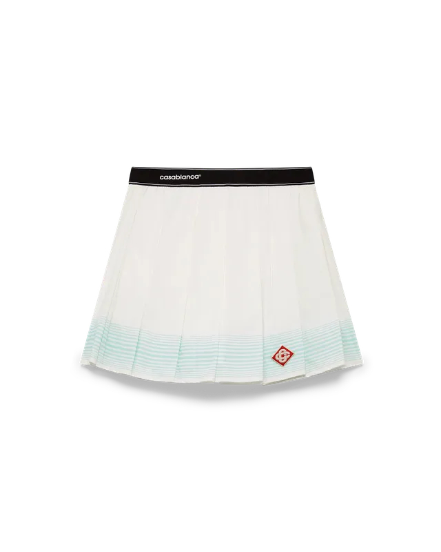 Casablanca Stripe Pleated gonna mini bianco verde elastico