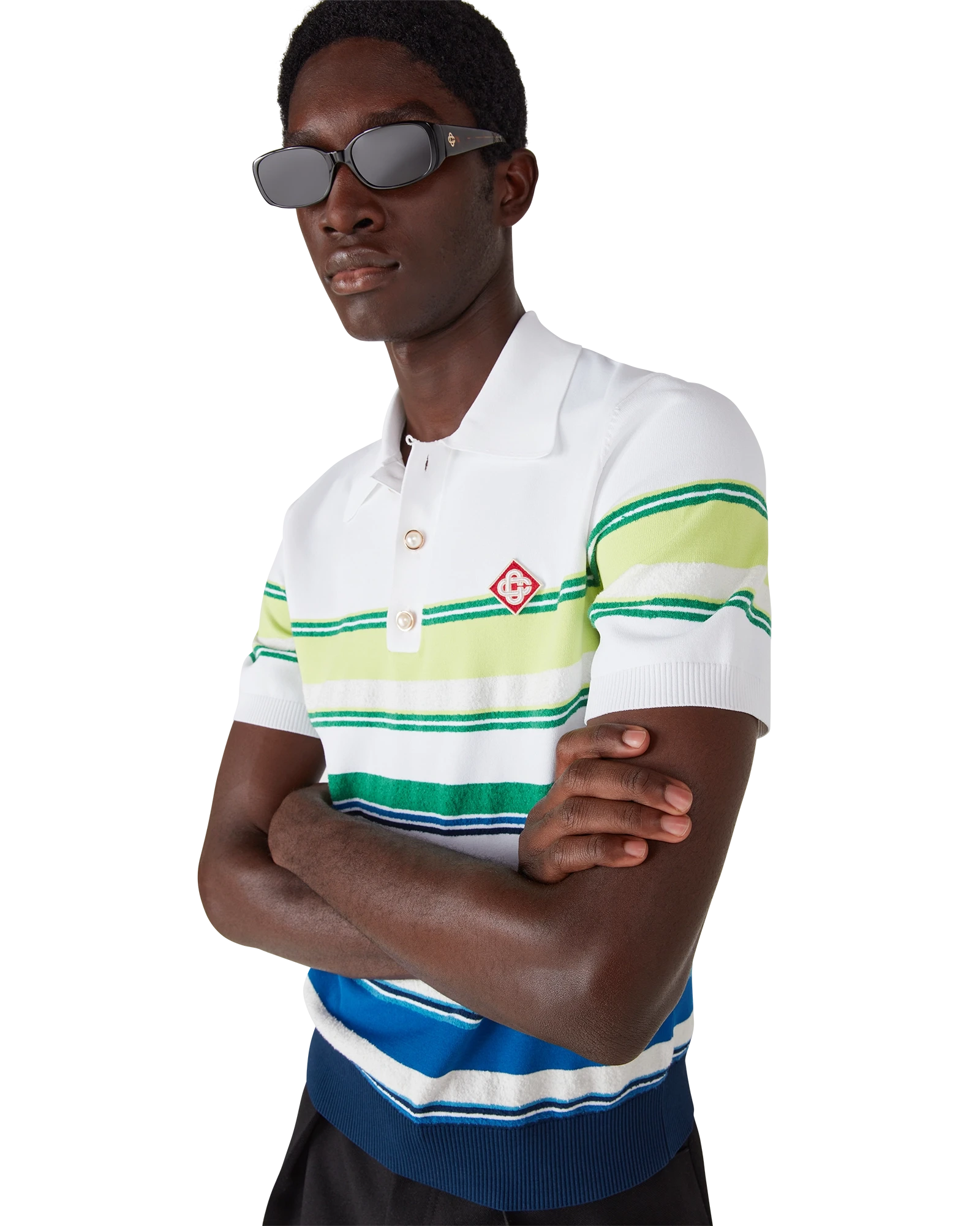 Casablanca Gradient Stripe polo uomo righe bianco blu